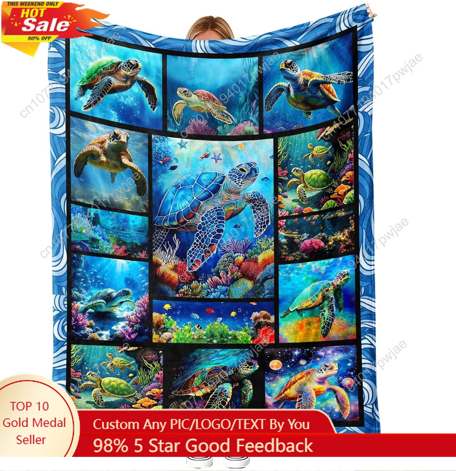 Home Textiles And Decor - Zeeschildpad Flanel Gooi Deken Zacht Gezellig