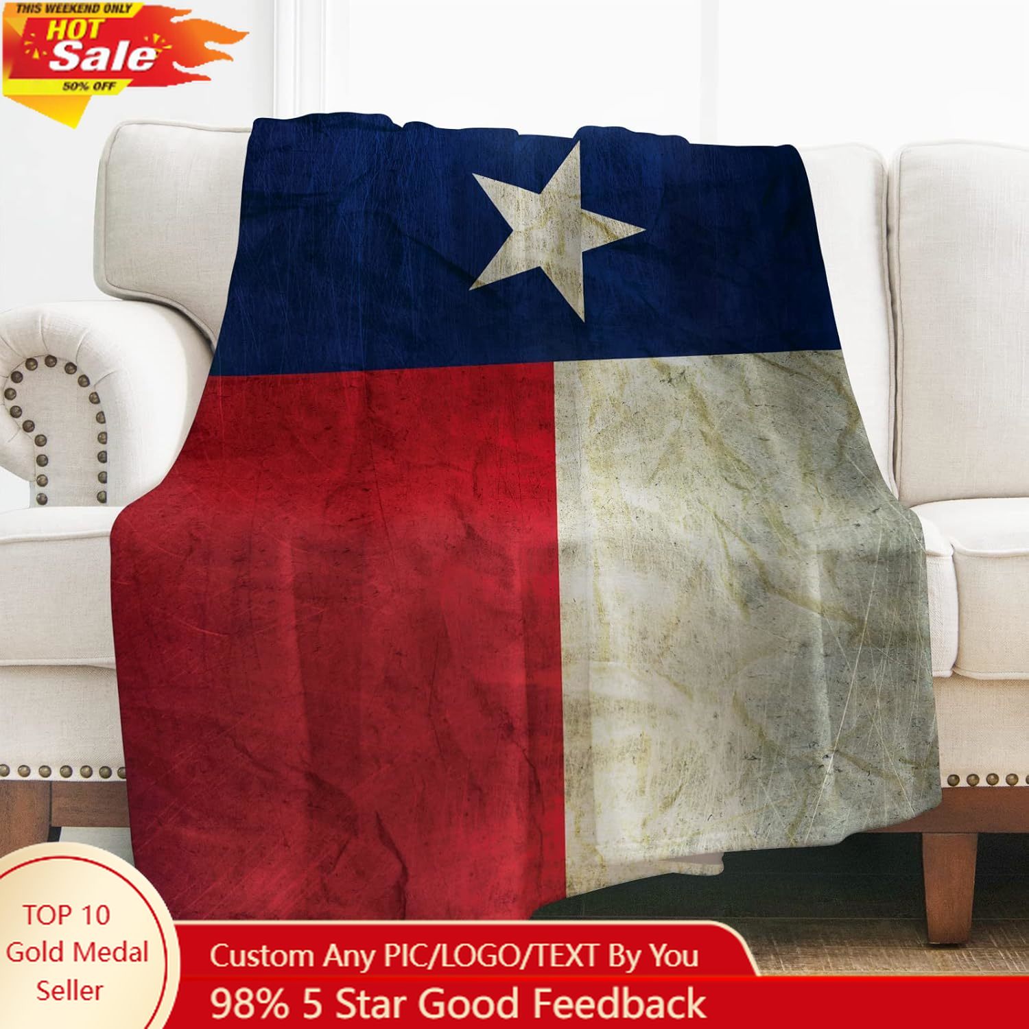 Home Textiles And Decor - Levens Texas Vlag Gooi Deken Cadeaus