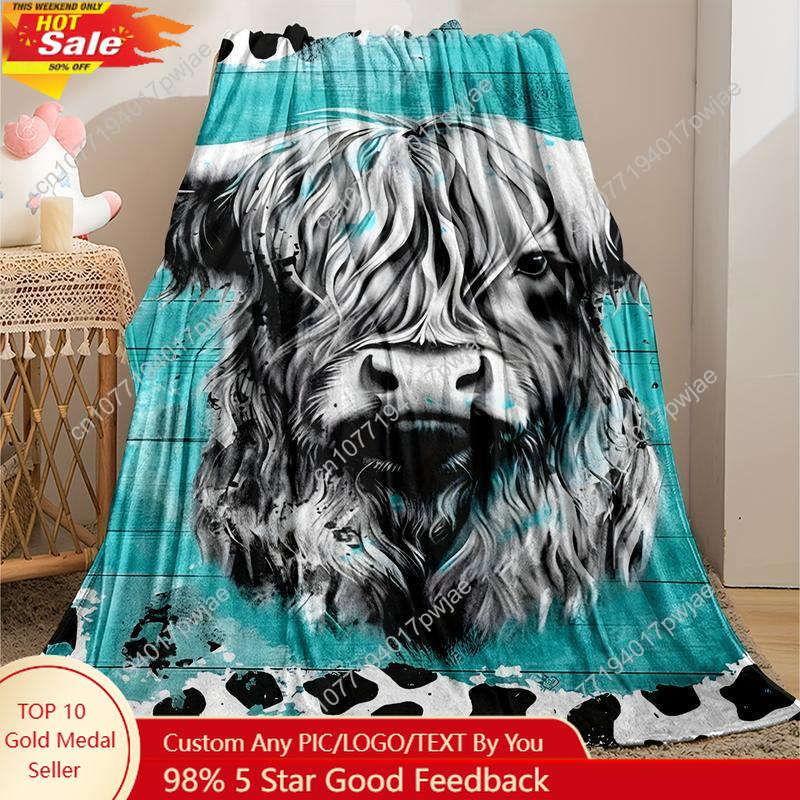 Throw Blanket Chunky Knit - Gezellige zachte Highland Cow flanel fleece