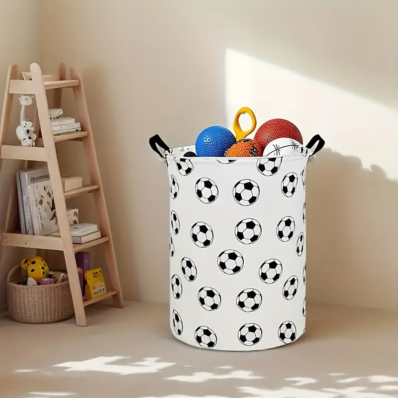 Linum Home Textiles - Nieuwe wasmand met print, draagbaar, opvouwbaar,