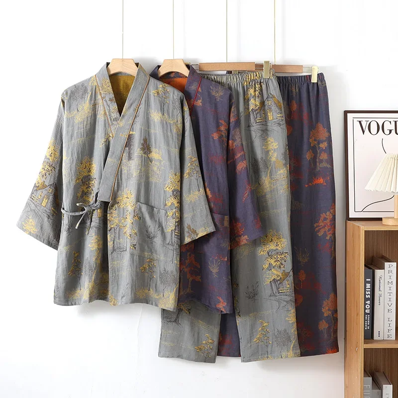 Linum Home Textiles - Heren kimono-jassen voor lente en herfst