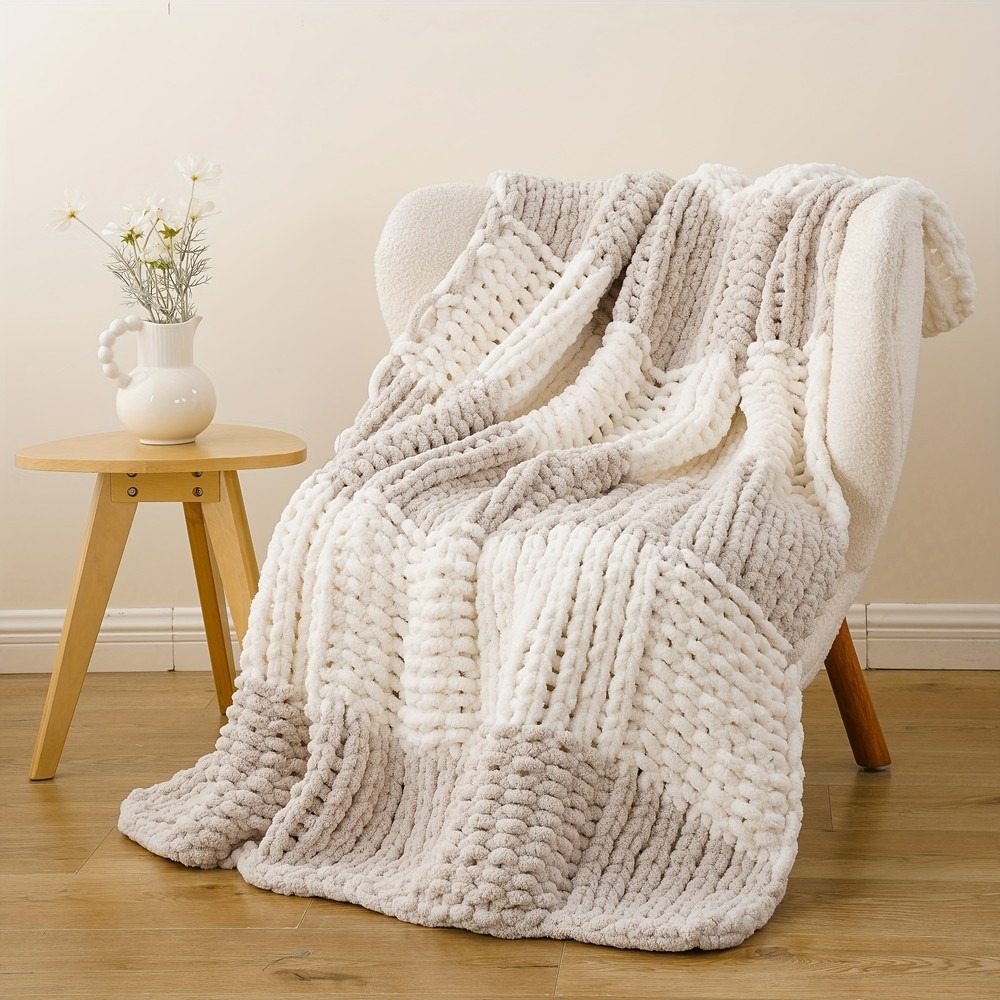 Grof gebreide plaid 50x60 supe - Throw Blanket Chunky Knit recensie en prijs