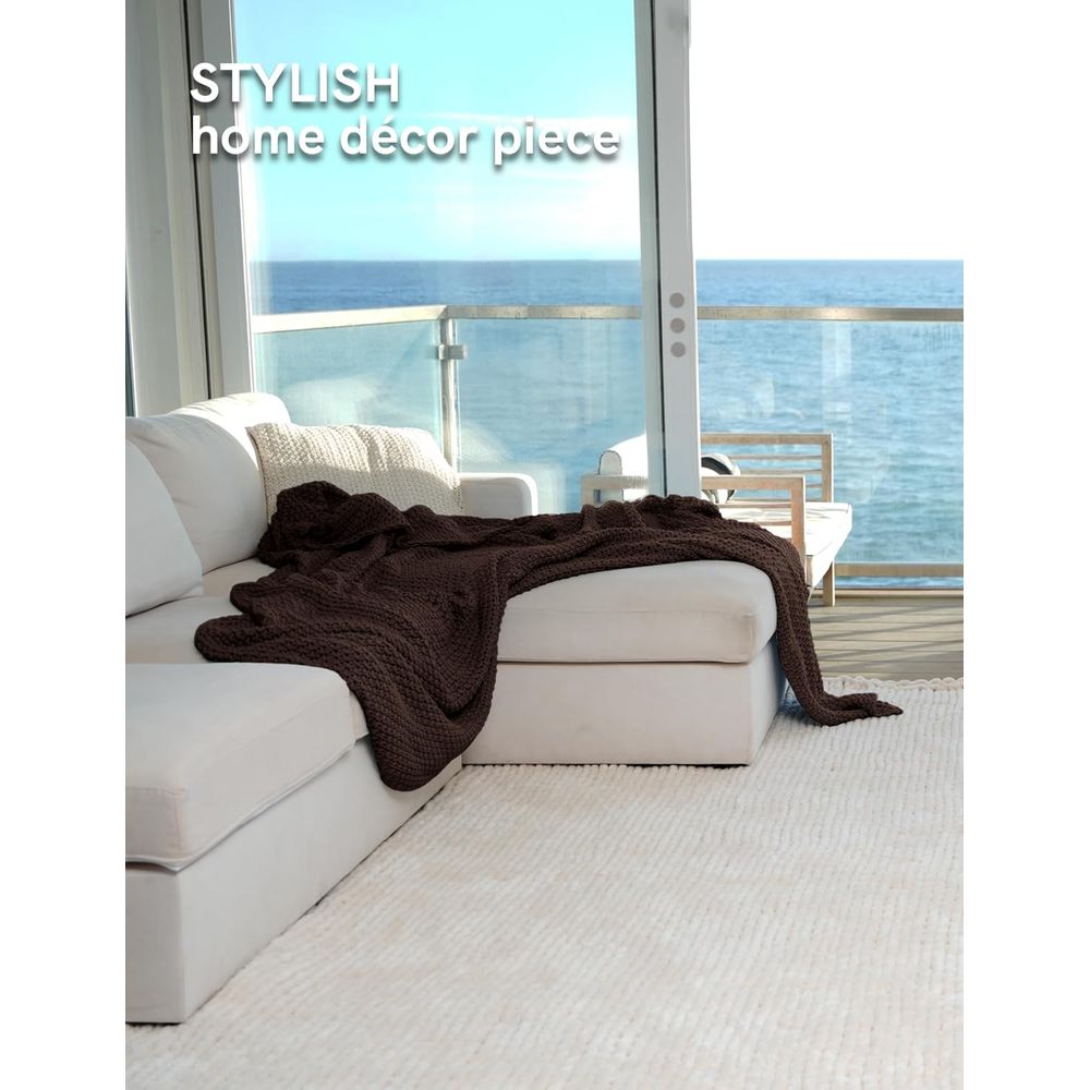 Grof katoenen gebreide deken,  - Throw Blanket Chunky Knit recensie en prijs