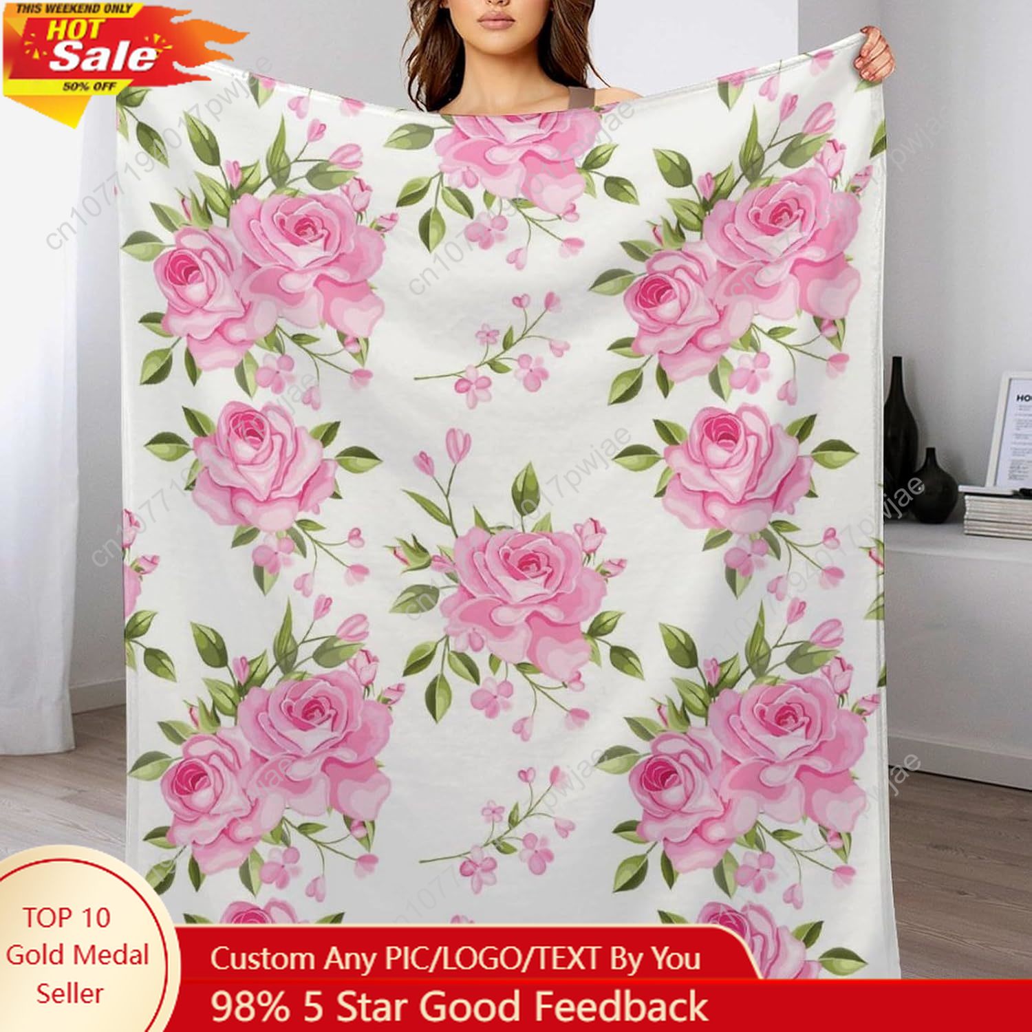 Roze bloem gooien deken bloeme - Home Textiles And Decor recensie en prijs