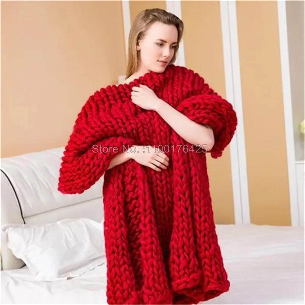 Grijze zachte gebreide deken w - Throw Blanket Chunky Knit recensie en prijs