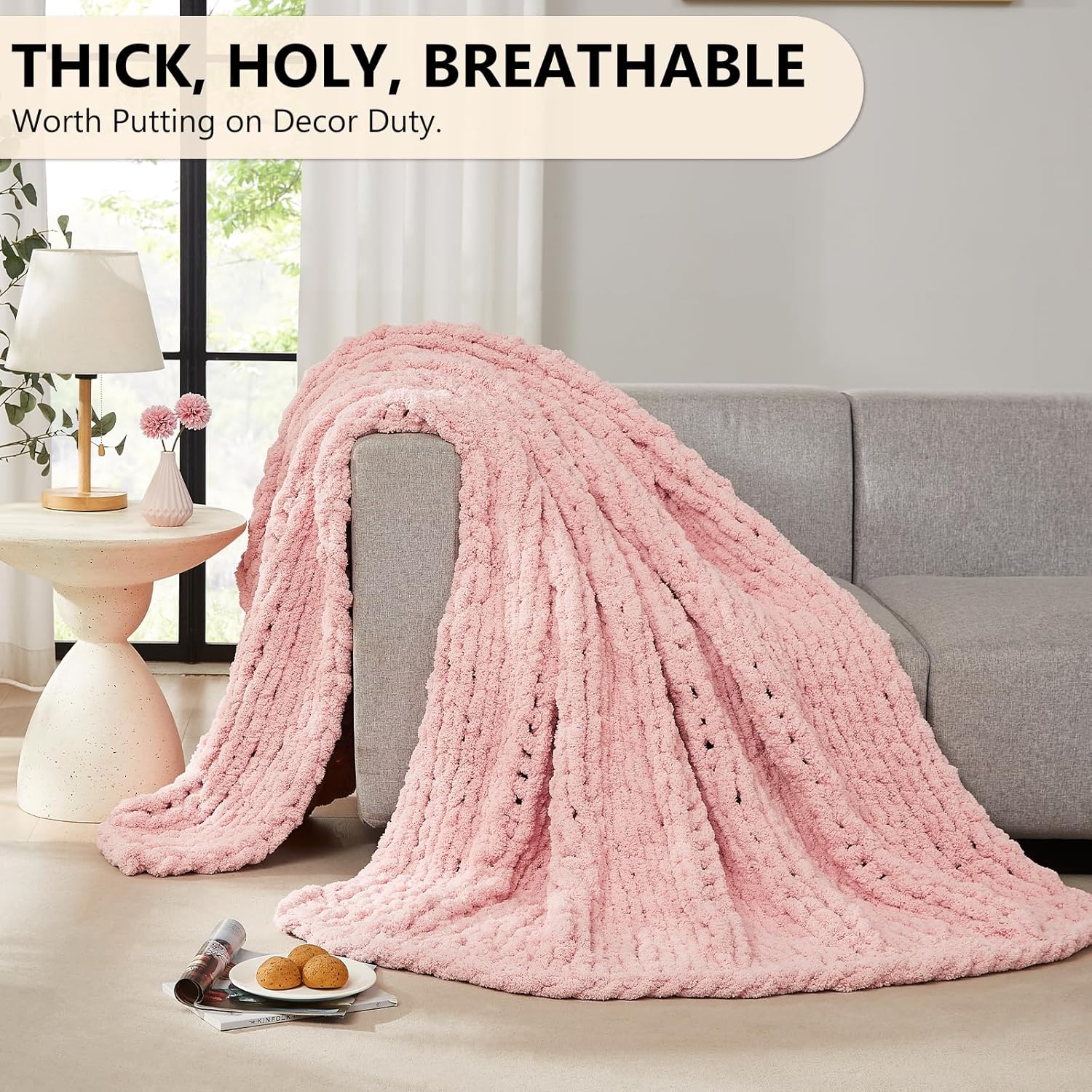 Grof gebreide deken gooien Che - Throw Blanket Chunky Knit recensie en prijs