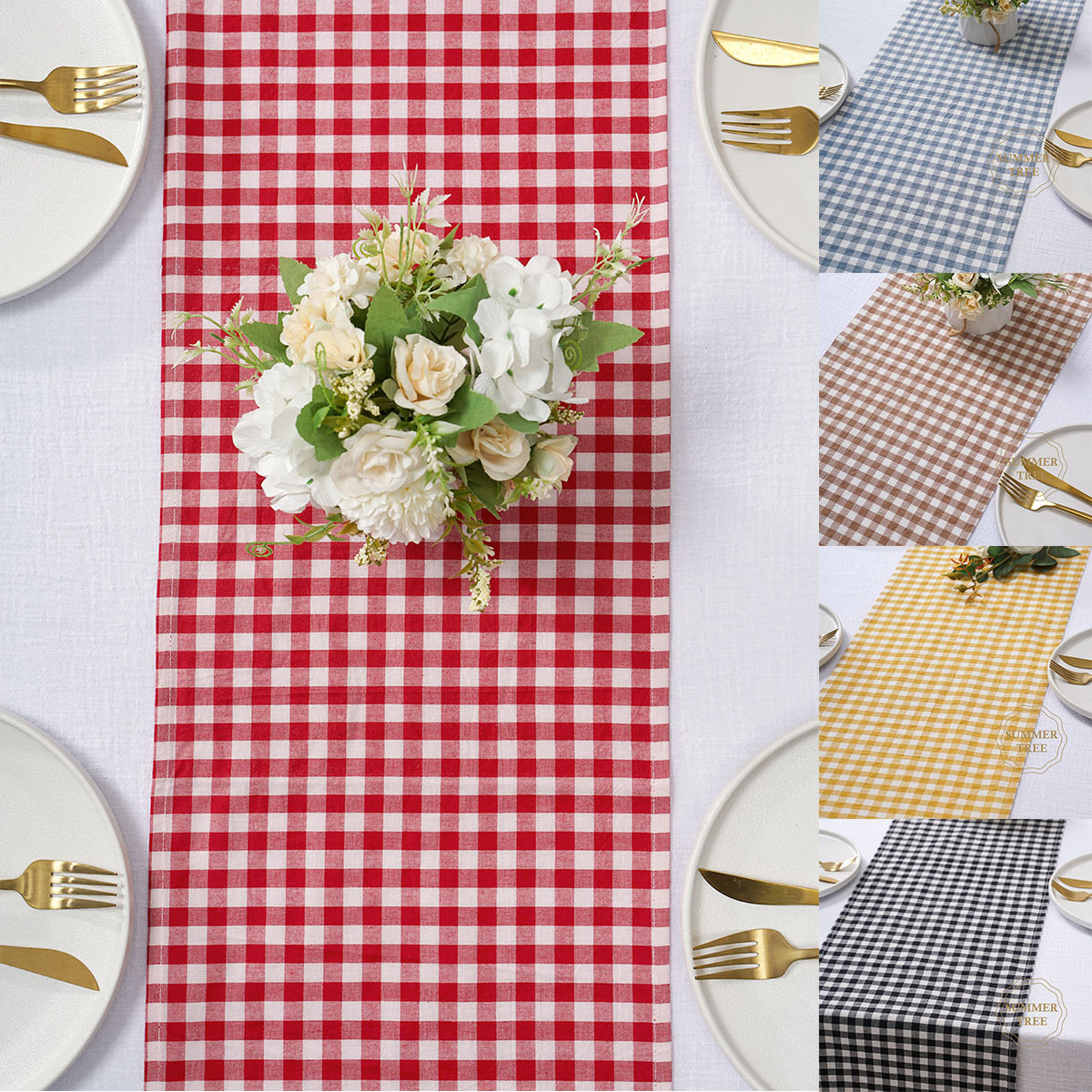 Rustieke geruite katoenen tafe - Home Textiles Plaid recensie en prijs