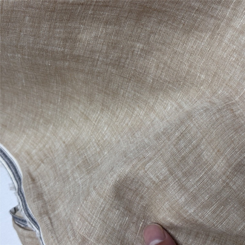 Lichtbruine pure linnen stof C - Linum Home Textiles recensie en prijs