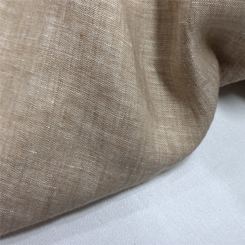 Lichtbruine pure linnen stof C - Linum Home Textiles recensie en prijs