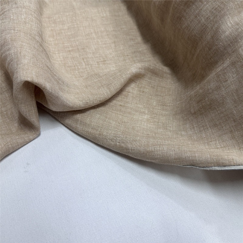 Lichtbruine pure linnen stof C - Linum Home Textiles recensie en prijs