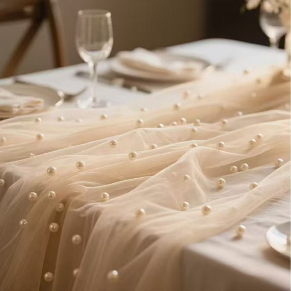 Parelversierde meshstof 155x50 - Home Fashion Textiles recensie en prijs